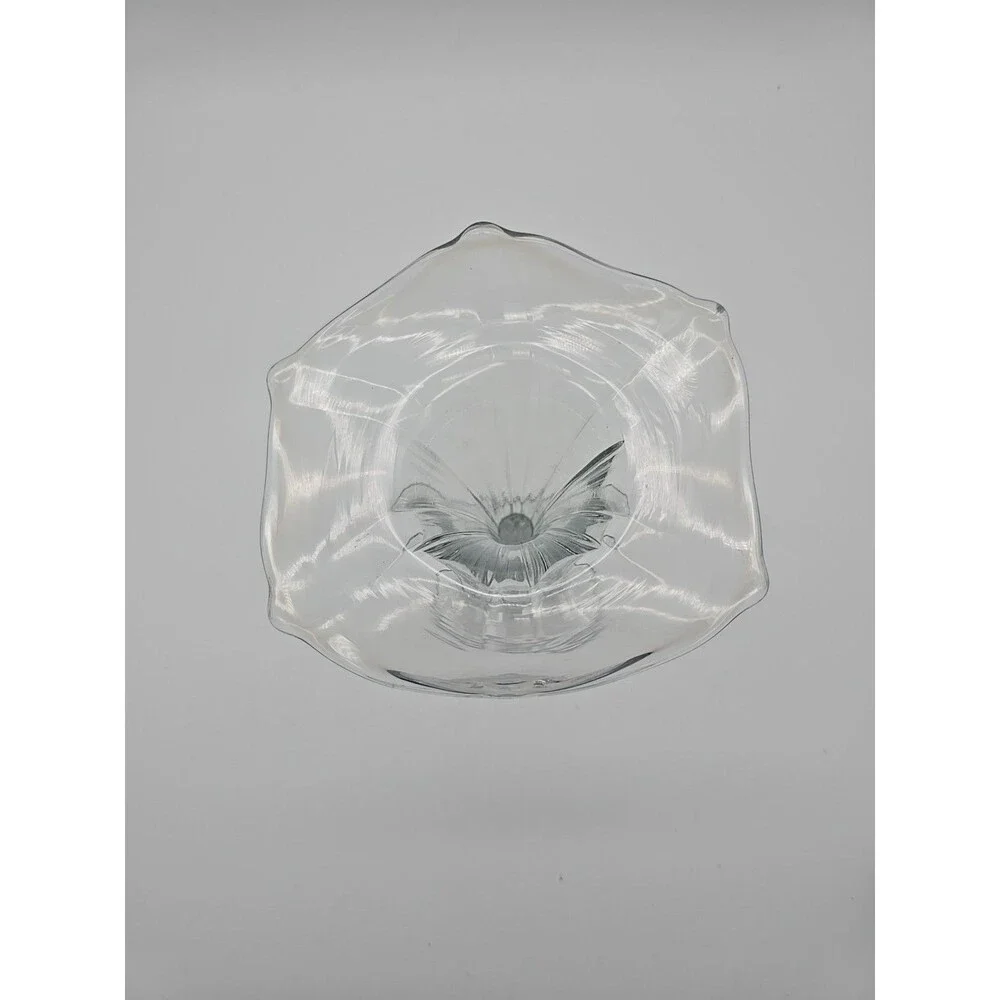 Jack in the Pulpit Clear Art Glass Vase